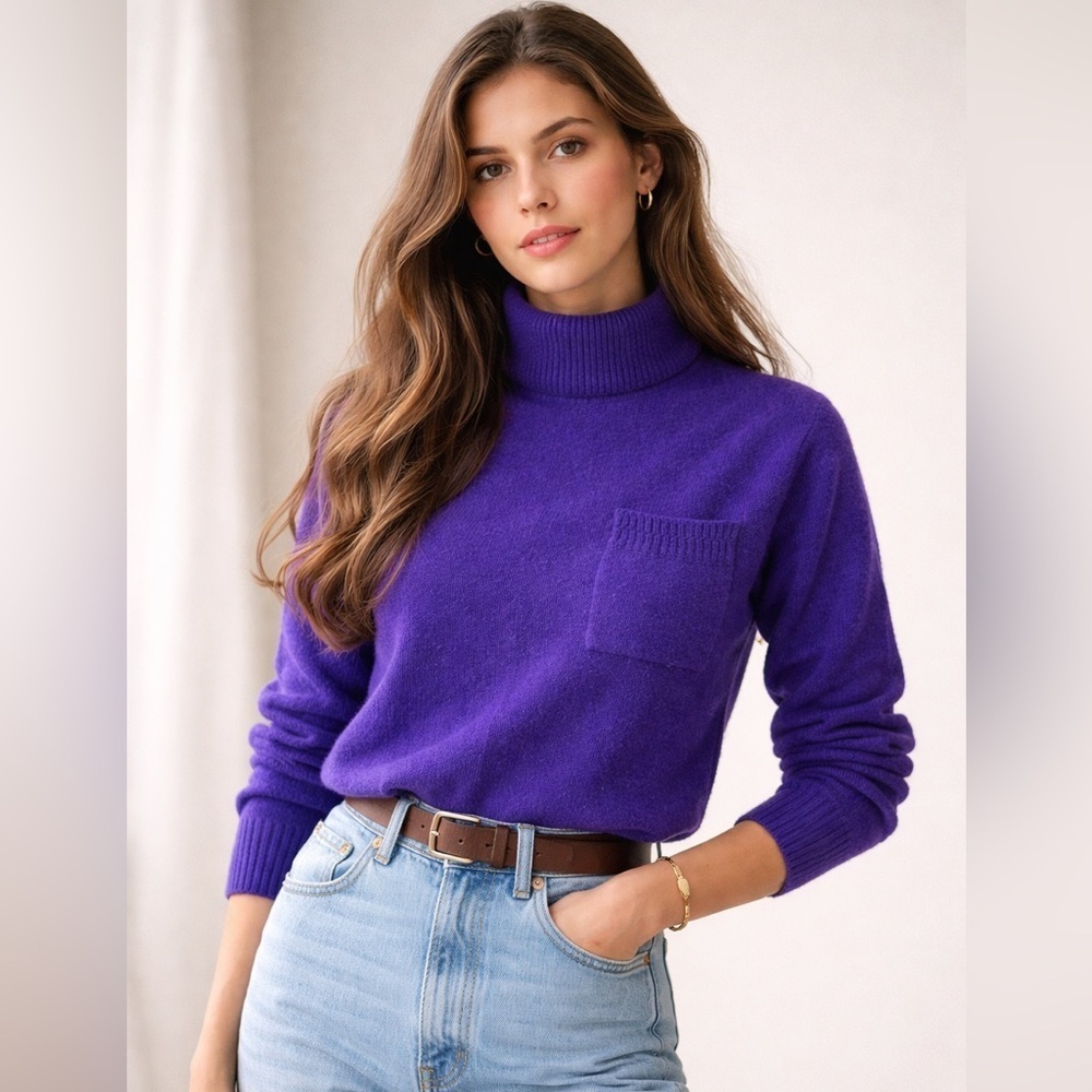 Vintage Wool Gap Turtleneck Purple Medium